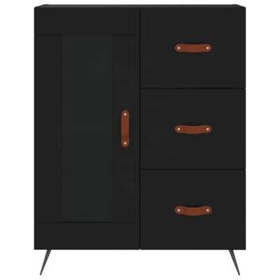 Dressoir 69,5x34x90 cm bewerkt hout zwart