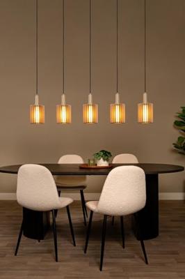 Lucide LAMBRES - Hanglamp - 5xE27 - Taupe