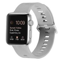 By Qubix - Siliconen bandje met motief - Grijs - Compatible met Apple Watch 38mm / 40mm / 41mm / 42mm - Compatible Apple watch bandjes - thumbnail