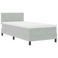 Boxspringbed met matras en LED fluweel lichtgrijs 90x190 cm - thumbnail