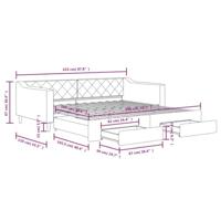 Slaapbank met onderschuifbed en lades 100x200 cm stof zwart - thumbnail