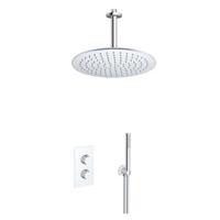 Fortifura Calvi Inbouw Regendoucheset - thermostatisch - plafondarm - 25cm hoofddouche - staaf handdouche - gladde doucheslang - chroom SW721166 SW377830 SW720552 SW542643 SW706209 SW496 - thumbnail