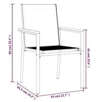 Tuinstoelen 2 st 55x61,5x90 cm textileen en staal zwart - thumbnail