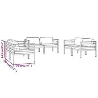 6-delige Loungeset met kussens aluminium antracietkleurig - thumbnail