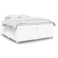 Boxspring met matras kunstleer wit 200x200 cm - thumbnail