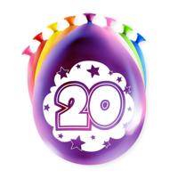 Party Ballonnen 20 Jaar (8st) - thumbnail