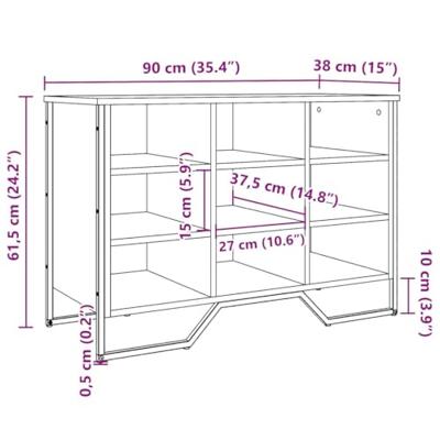 VidaXL Schoenenkast 90x38x61,5 cm bewerkt hout bruin eikenkleurig VidaXL Schoenenkast 90x38x61,5 cm bewerkt hout bruin eikenkleurig