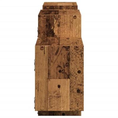 Wandschap 129x18x42 cm bewerkt hout oud houtkleurig