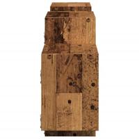 Wandschap 129x18x42 cm bewerkt hout oud houtkleurig - thumbnail