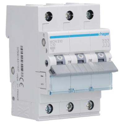 Hager MCN310 MCN310 Zekeringautomaat 3-fasig 10 A 230 V, 400 V Hager MCN310 MCN310 Zekeringautomaat 3-fasig 10 A 230 V, 400 V