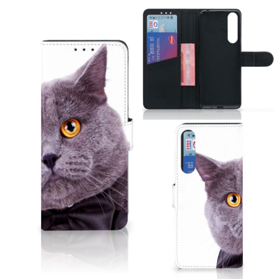 Sony Xperia 1 II | Telefoonhoesje | Met pasjeshouder | Kat Sony Xperia 1 II | Telefoonhoesje | Met pasjeshouder | Kat