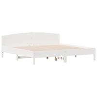 Bedframe zonder matras massief grenenhout wit 200x200 cm - thumbnail