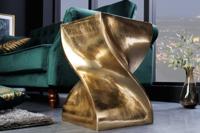 Sculpturale bijzettafel TWIST 45cm goud aluminium handgemaakte kruk nachtkastje - 42005 - thumbnail