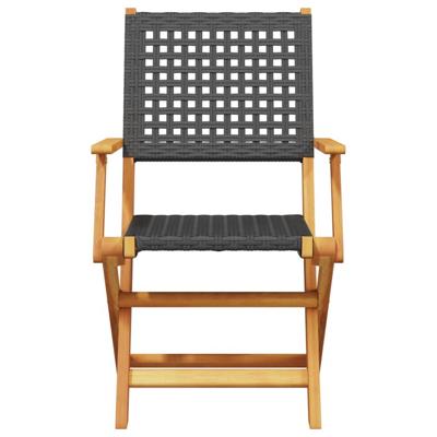 5-delige Tuinset poly rattan en massief hout zwart - thumbnail