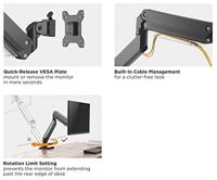 ROLINE LCD arm, tafelmontage, gasveer, 5 draaipunten, max. 18 kg - thumbnail