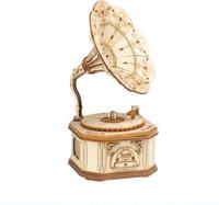 Robotime Grammafoonspeler 3D Houten Puzzel DIY Modelbouw Knutselen - thumbnail
