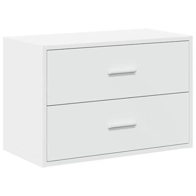 Kast met 2 lades 60x31x40 cm bewerkt hout wit Kast met 2 lades 60x31x40 cm bewerkt hout wit