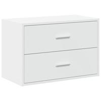 Kast met 2 lades 60x31x40 cm bewerkt hout wit - thumbnail