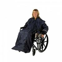 Rolstoelponcho Wheely Mac met mouwen Deluxe | Gevoerd | Capuchon | Winddicht | Waterdicht | Blauw | Medium | Splash | PR34025-M - thumbnail
