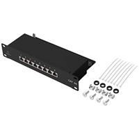 Renkforce RF-4870828 8 poorten Netwerkpatchpaneel 254 mm (10) CAT 6A 1 HE Ingericht - thumbnail