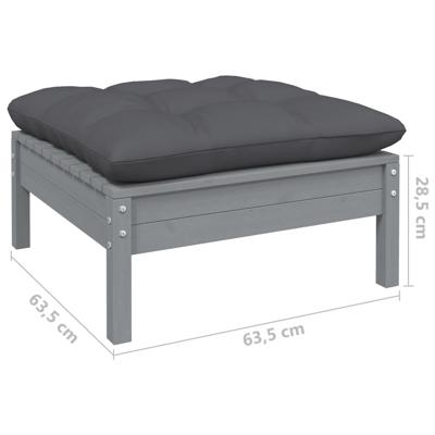 7-delige Loungeset met kussens massief grenenhout - thumbnail