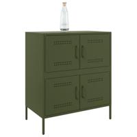 Dressoir 68x39x79 cm staal olijfgroen - thumbnail