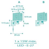 Dalber Design wandlampLittle Dragon blauw met wit - 64389 - thumbnail