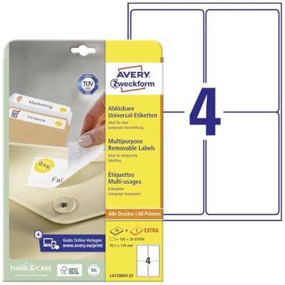 Etiket avery l4733rev-25 99.1x139mm wit 100st Etiket avery l4733rev-25 99.1x139mm wit 100st