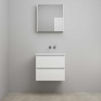 On-Line Badkamermeubelset - 60 cm - Voorgemonteerd - Acryl Wastafel - zonder Kraangat - Spiegelkast - Hoogglans Wit - thumbnail