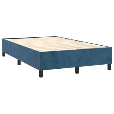 Boxspring met matras fluweel donkerblauw 120x200 cm