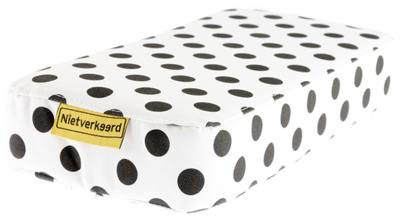 NietVerkeerd Niet verkeerd bagagedrager kussen wit 32x15x5cm, dots (bijpassende bel artikel 3332)