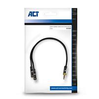 ACT AC3620 High Quality Audio Splitterkabel | 3.5mm Stereo Jack Male | 2x 3.5mm Stereo Jack Female | Zwart - 15 cm - thumbnail
