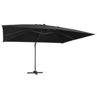 VidaXL Zweefparasol met led-verlichting en paal 400x300 cm zwart - thumbnail