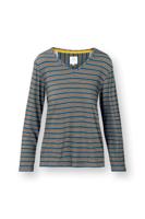 Pip Studio Trice Top Lange Mouw Kente Stripe Blauw XXL - thumbnail