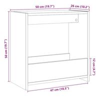 Bijzettafel 50x26x50 cm bewerkt hout oud houtkleurig - thumbnail