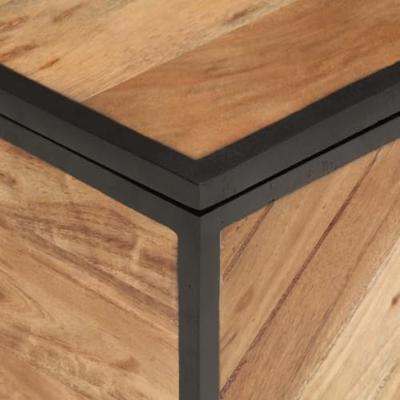 Opbergbox 60x30x30 cm massief acaciahout en ijzer