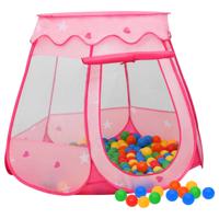 VidaXL Kinderspeeltent met 250 ballen 102x102x82 cm roze - thumbnail