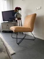 Leren fauteuil zonder armleuning met kruisframe - cognac kleur leer - Echt leer, Industrieel, ontdek de vele Leersoorten en Kleuren bij ShopX - thumbnail