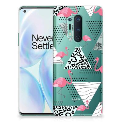 OnePlus 8 Pro | TPU Hoesje | Flamingo Triangle