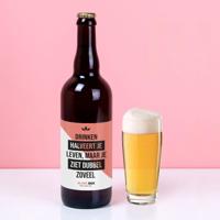 Bierfles (750ml) Drinken halveert je leven (750ml) - thumbnail
