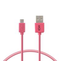 Ksix bxcusb03 - data- en oplaadkabel Micro USB-kabel 1 meter voor Smartphone, Roze - thumbnail
