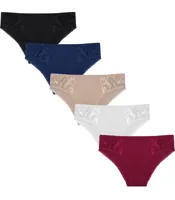 Gaubert 5-pak kanten dames heup slips - Katoenen heup dames onderbroeken katoen - Midi vrouwen ondergoed - thumbnail