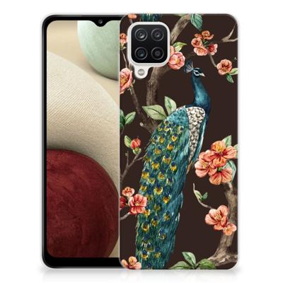 Samsung Galaxy A12 | TPU Hoesje | Pauw met Bloemen Samsung Galaxy A12 | TPU Hoesje | Pauw met Bloemen