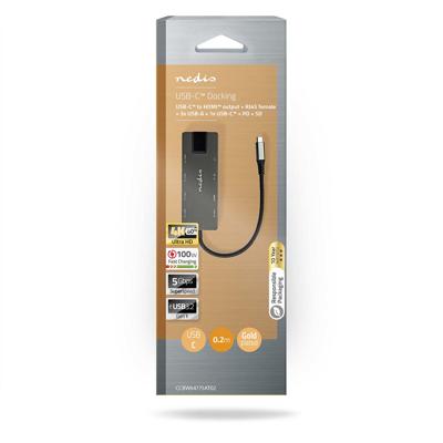 Nedis CCBW64775AT02 USB-adapter USB-C -USB-A, RJ45, HDMI, SD 0.2m