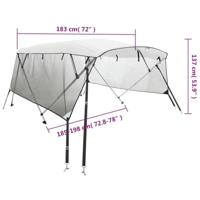 VidaXL Biminitop 3 bogen met mesh zijwanden 183x(185-198)x137 cm - thumbnail
