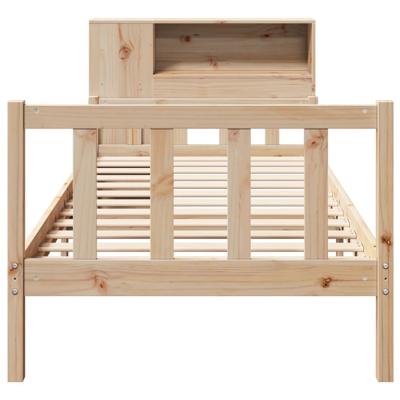 Bed met boekenkast zonder matras massief grenenhout 100x200 cm