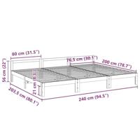 Bedframe zonder matras 240x200 cm massief grenenhout wasbruin - thumbnail