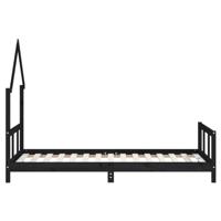 Kinderbedframe 90x190 cm massief grenenhout zwart - thumbnail