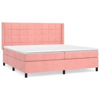 Boxspring met matras fluweel roze 200x200 cm - thumbnail