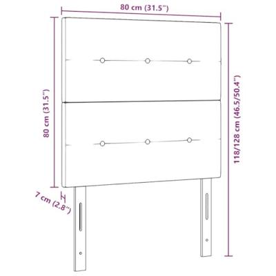 Hoofdbord met LED 80 cm fluweel lichtgrijs